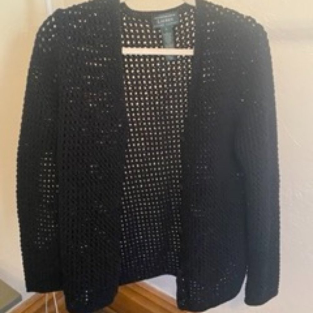 Lauren Short Black Cardigan Size L